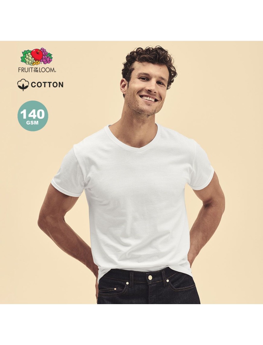 Adult White T-Shirt Iconic V-Neck