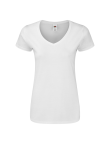 Women White T-Shirt Iconic V-Neck