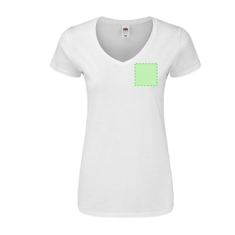 Women White T-Shirt Iconic V-Neck