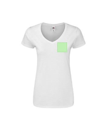 Women White T-Shirt Iconic V-Neck