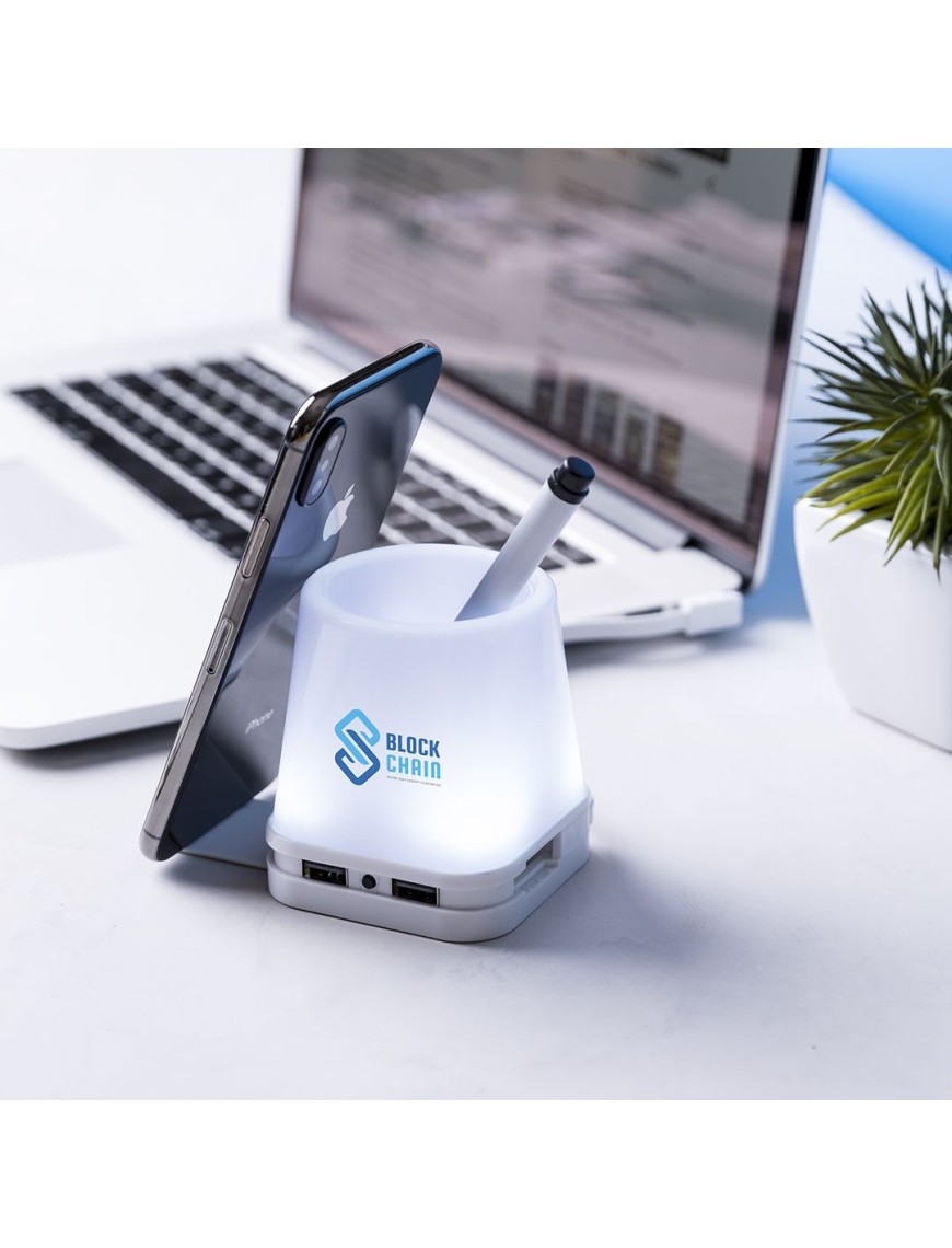 USB Hub Pencil Holder Belind